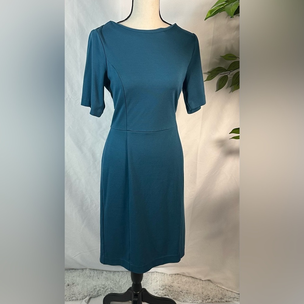 Ann Taylor Factory Blue Sheath Midi Dress 💙 - Picture 4 of 11